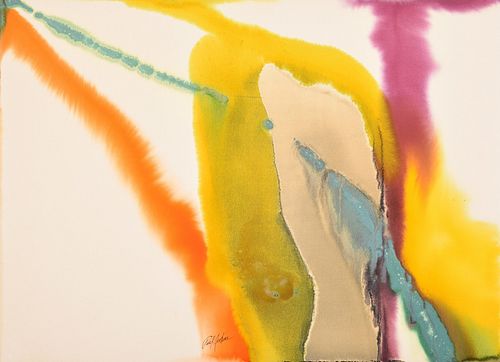 Paul Jenkins Abstract Watercolor Painting