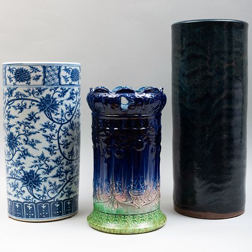 Group of Three Cylindrical Umbrella Stands
