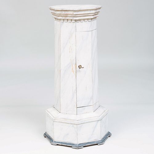 Continental Painted Faux Marble Pedestal