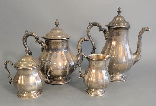 Four Piece Sterling Silver Tea and Coffee Set
coffee height 11 1/4 inches
67.7 t.oz.