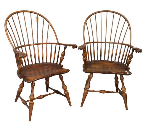 Pair Dimes Knuckle Windsor Arm Chairs
height 41 inches