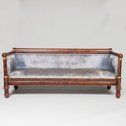 Classical Gilt-Metal-Mounted Mahogany Box Form Sofa