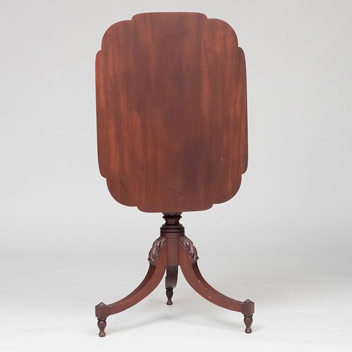 Federal Mahogany Tilt-Top Candle Stand, Possibly Albany County, NY