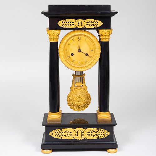 Empire Ormolu-Mounted Marble Mantel Clock