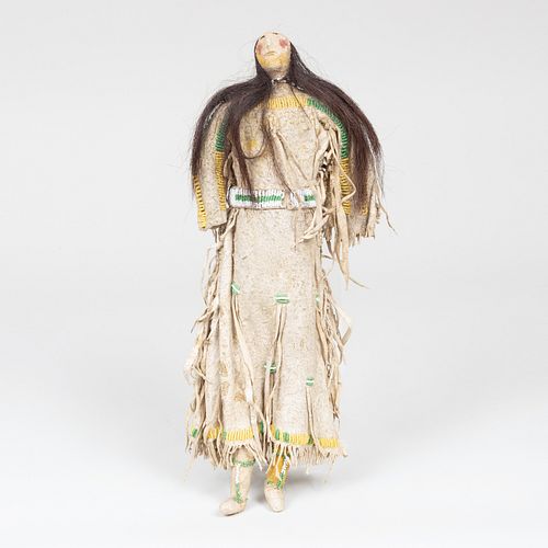 Ute Plains Beaded and Hide Doll, probably Pine River Region