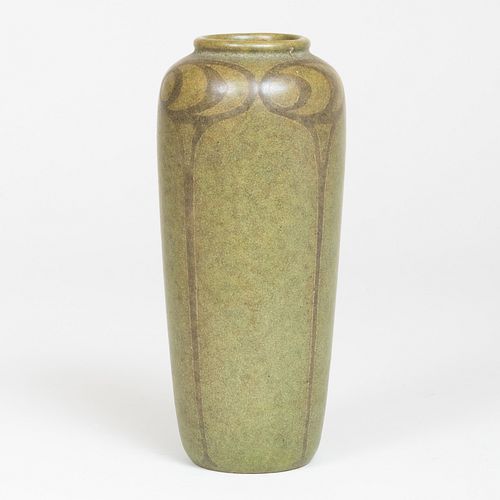 Marblehead Green Glazed Pottery Vase