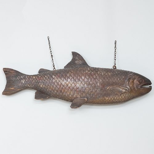 New England Carved Trade Sign in the Form of a Cod