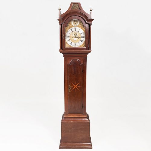 Federal Inlaid Mahogany Tall Case Clock, Dial Signed Thos. Gardner in the Minories, London