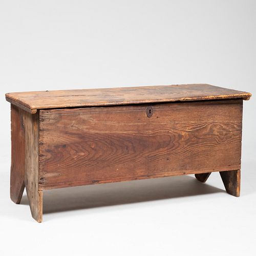 Early American Six-Board White Pine and Chestnut Blanket Chest