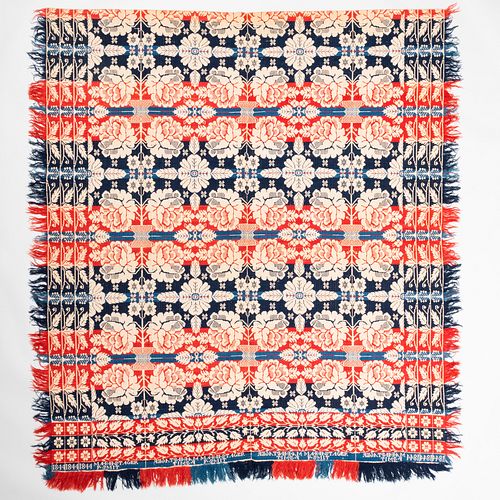 American Floral Needlework Coverlet