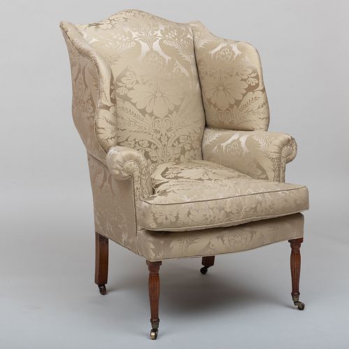 Federal Carved Mahogany Wing Chair