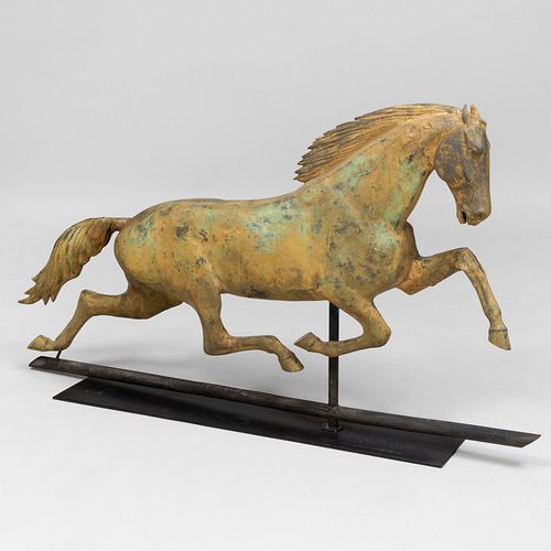 Running Horse Gilt-Metal Weathervane attributed to Whiting & Co.