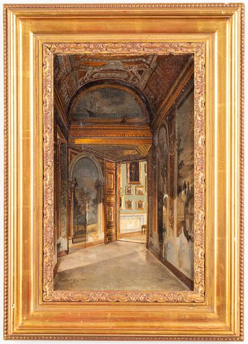 Josef Theodor Hansen "Palazzo Borghese" Oil, 1885