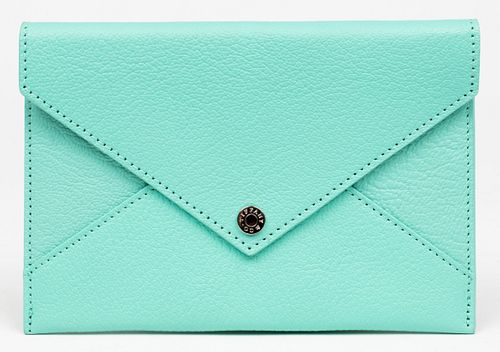 Tiffany & Co. Blue Leather Envelope Wallet