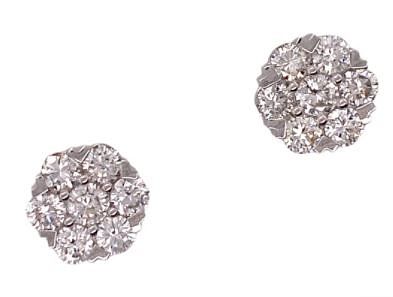 3.00ct Diamond Flourette Stud Earrings