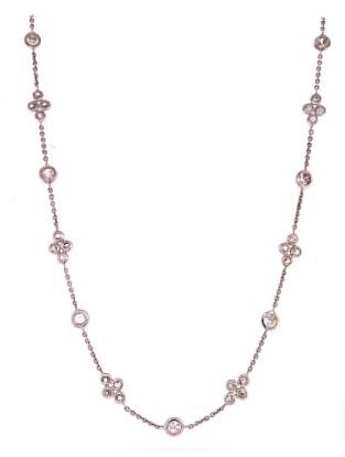 6.50ct Diamond By The Yard Platinum Necklace