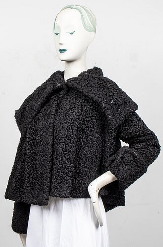 Norma Kamali Black Faux Fur Coat