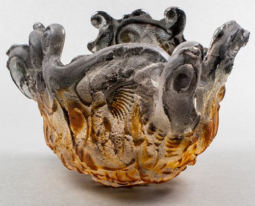 Mid-Century Modern Organic Form Glass Bowl