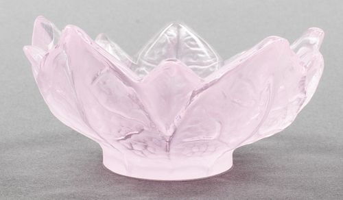 French Daum Rose Colored Crystal Bowl