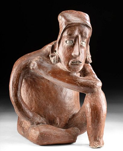 Jalisco Redware Seated Male Figure, Ex-Hollywood