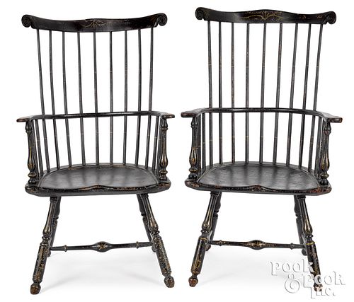 Rare Philadelphia combback Windsor armchairs