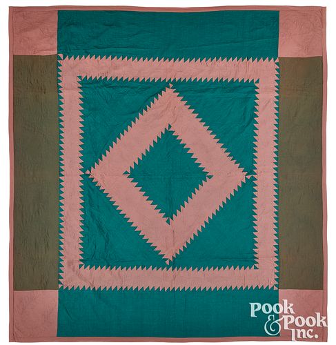 Amish sawtooth diamond quilt, early/mid 20th c.