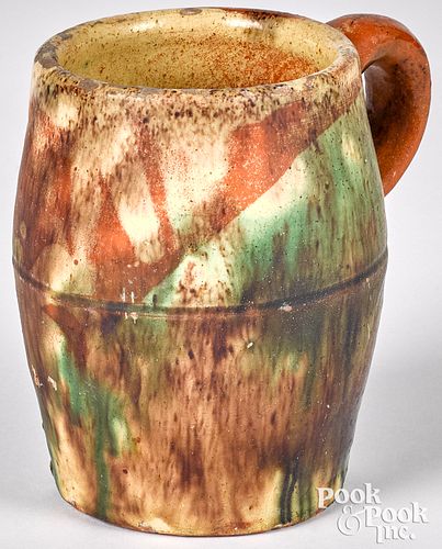 Shenandoah Valley redware mug, 19th c.