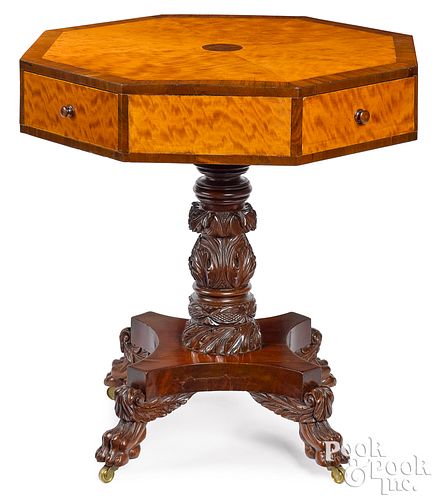 Pennsylvania Federal carved drum table