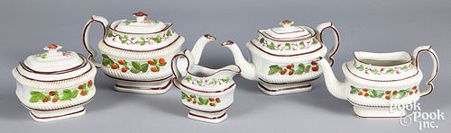 Strawberry pattern pearlware, 19th c.