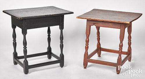 Two diminutive painted tavern tables