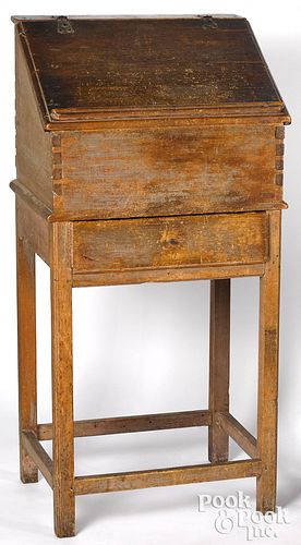 New England pine desk on stand