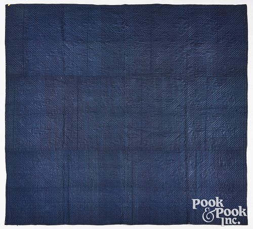 New England indigo Linsey woolsey quilt