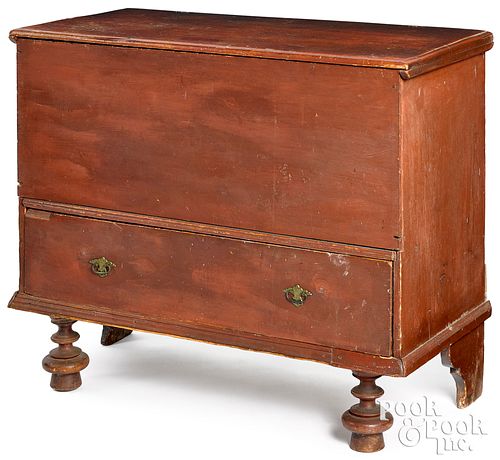 William and Mary painted pine mule chest