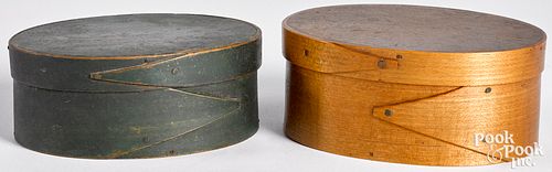 Two Shaker bentwood boxes