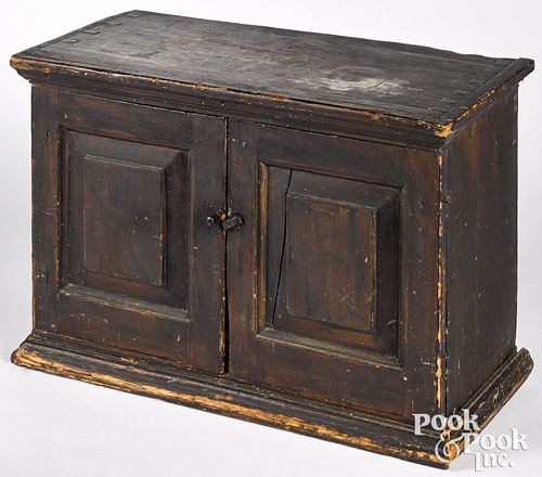 New England painted pine table top cupboard