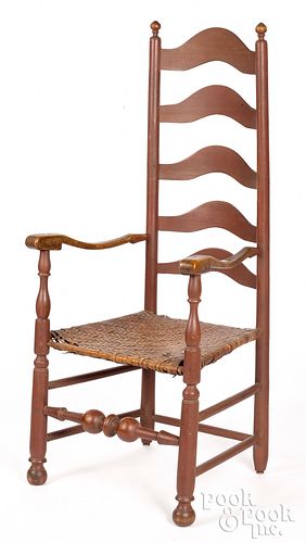 Delaware Valley ladderback armchair, mid 18th c.