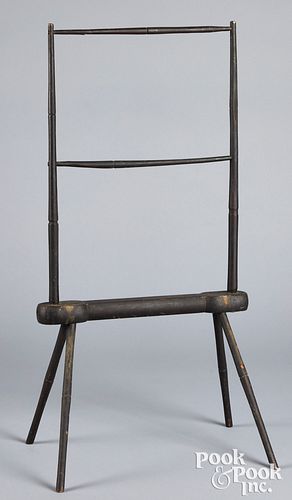 Delicate painted show towel stand, 19th c.