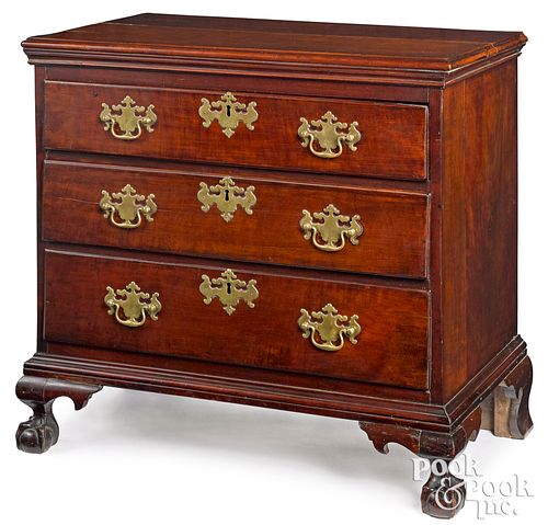 New York Chippendale cherry chest of drawers