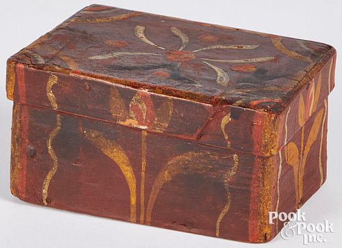 Small Continental painted pine dresser box