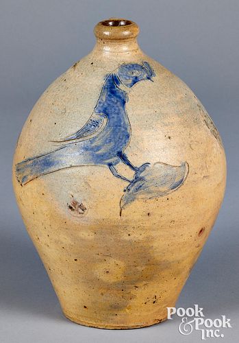 New England stoneware ovoid jug, early 19th c.
