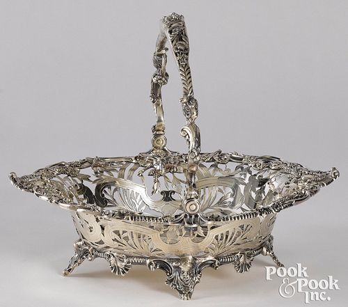 English silver basket, 1914-1915