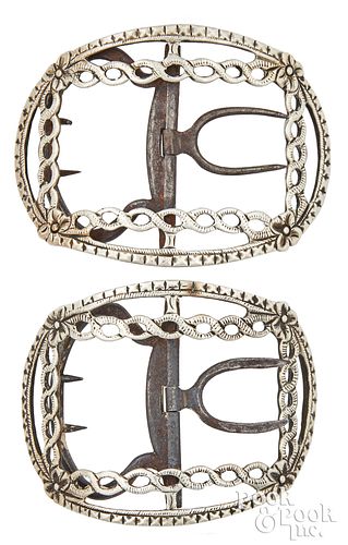 Pair of silver shoe buckles, 18th c.