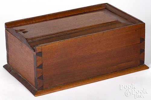 Pennsylvania walnut slide lid box, ca. 1800
