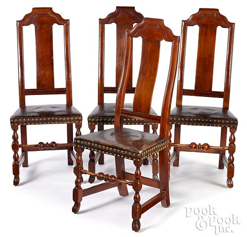 Set of four Boston Queen Anne dining chairs