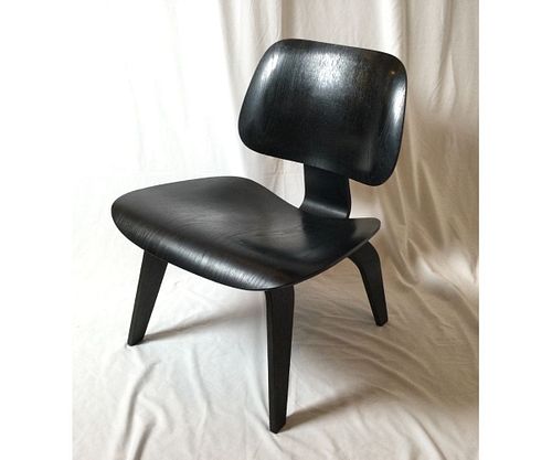 Low Mid Century Black Stained Ash Lounge Chair