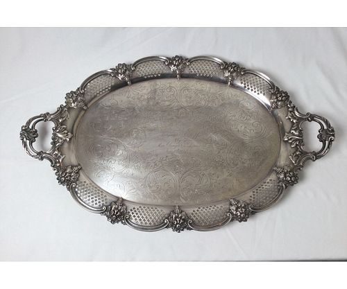 Silver Plate Presentation Serving Tray 1857
