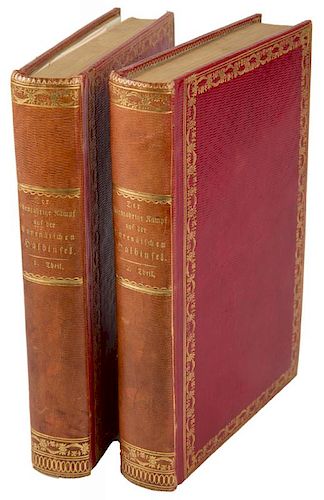 TWO VOLUMES ON THE PENINSULAR WAR BY FRANZ XAVER RIGEL FROM THE PAVLOVSK PALACE LIBRARY