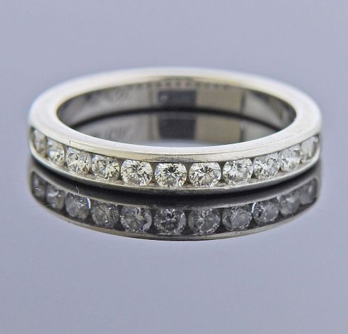 Tiffany & Co Platinum Diamond Half Wedding Band Ring 
