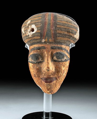 Egyptian Late Dynastic Polychrome Wood Mask