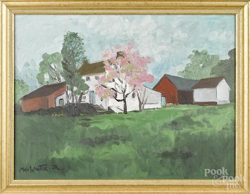 Milo Winter Jr. (American 1913-2002), oil on canvas landscape, signed lower left, 18'' x 24''.